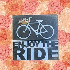 Wooden block bicycle decor “enjoy the ride”